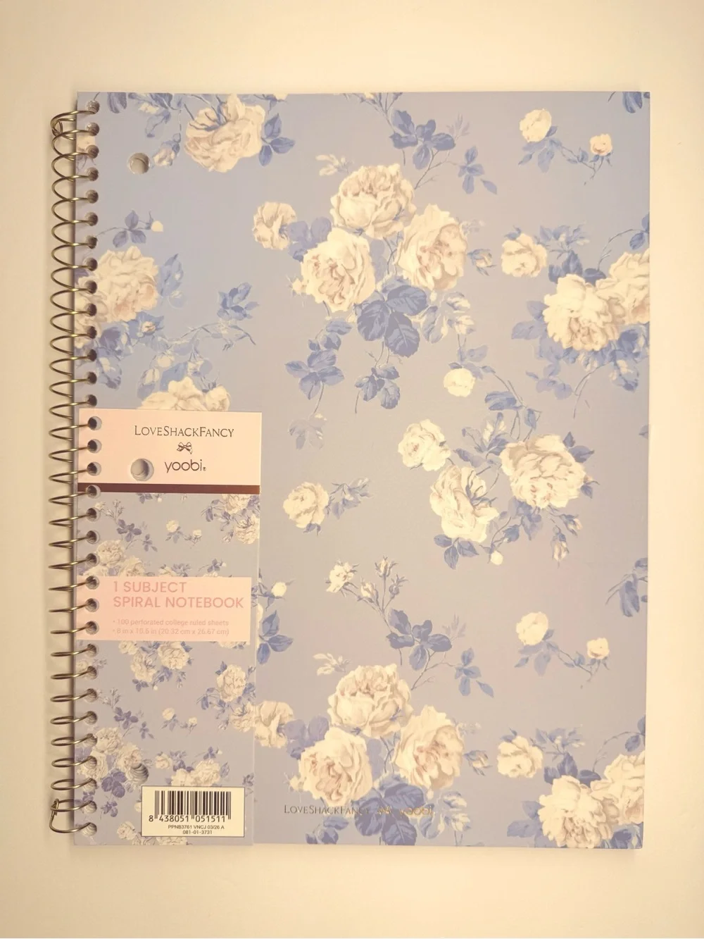 💐 Love Shack Fancy Blue Spiral Notebook and Bow Pen Bundle